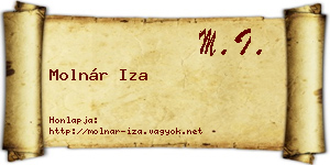 Molnár Iza névjegykártya